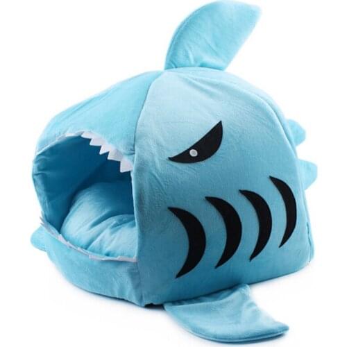 Hot Size S M Pet Products Warm Soft Dog House Pet Sleeping Bag Shark Dog Kennel Cat Bed Cat House Free shipping