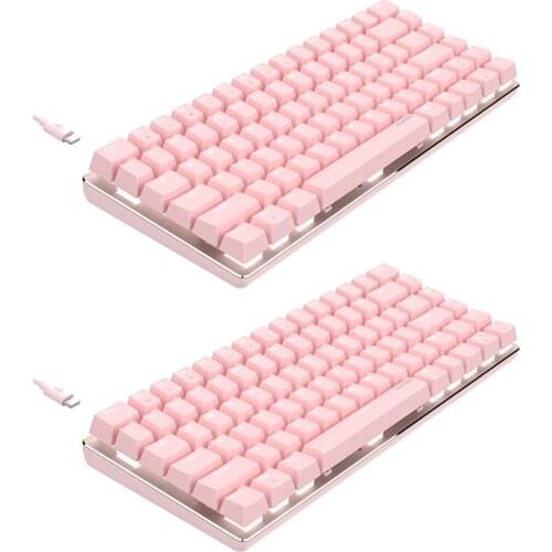 AJAZZ AK33 82 Keys USB Type-C Wired Blue Red Switch Backlight Gamer Mechanical Keyboard Gaming Accessories for Desktop Laptop PC