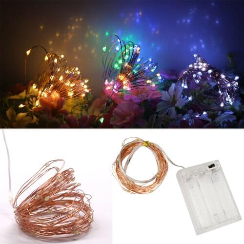1M 10LED 5M 50LED 10M 100LED LED Strip String Fairy Light Copper Wire Battery Powered Xmas Birthday Party DIY Decoration