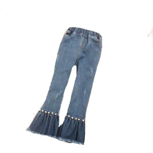 2019 Autumn girls jeans pants jeans kids clothes children clothing denim trousers girls leggings beading pants teens 2-16Y