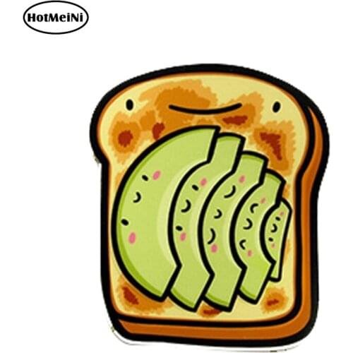 HotMeiNi 13cm x 10.8cm Cartoon Car Sticker Avocado Toast Vinyl Decal Funny Reflective Stickers Waterproof Window Accessories