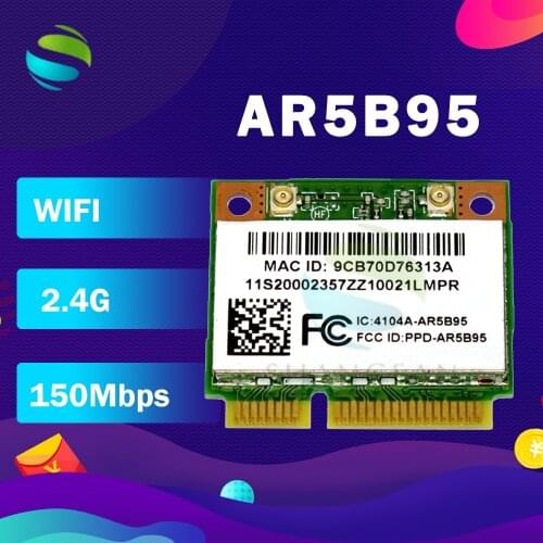 Atheros AR5B95 AR9285 9285 802.11B/G/N 150Mbps Half Mini PCI-E WiFi Wireless Card For V460 G460 B560 Z460 Z560 Y460 Z380 Z385