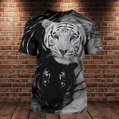 PLstar Cosmos 3DPrint Newfashion Summer Animal Tiger Art T-Shirt Shorts Sleeve Casual Unique Funny Harajuku Streetwear Style-4