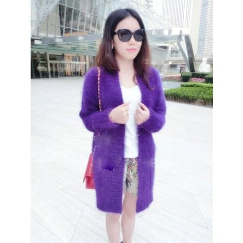 Show style genuine mink cashmere sweater women long cashmere cardigan pure cashmere sweater mink fur coat free shipping