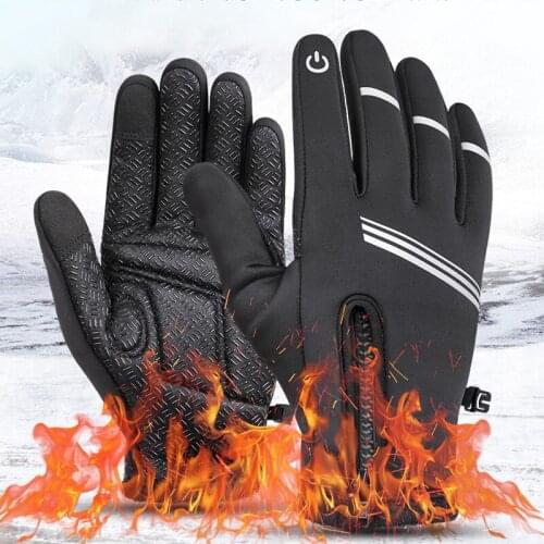 Winter Cycling Gloves Bicycle Warm Touchscreen Full Finger Gloves Waterproof Outdoor Bike Skiing Motorcycle Riding -40