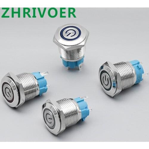 1pc 16mm Metal Button Switch Momentary Self Reset/locking Latching Waterproof LED Car / Computer / Doorbell DIY Start Switch
