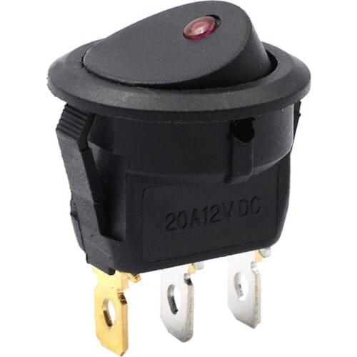 1Pcs 3 pins ON-OFF SPST Rocker Switch 12V led rocker switch Led Dot Light LED illuminated Car Dashboard Dash Toggle