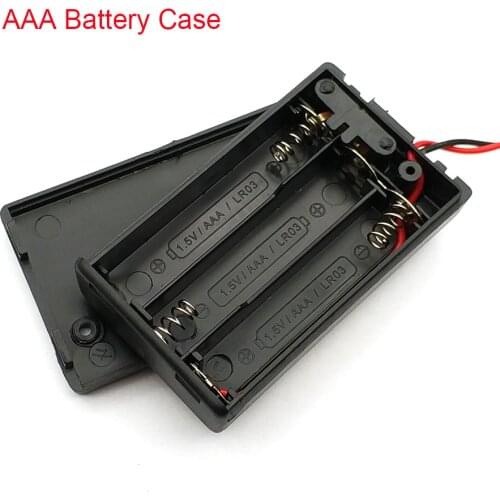 1Pcs AAA Battery Holder 3AAA Battery Case With Leads With ON/OFF Switch Cover AAA 3 Slot Standard Battery Container