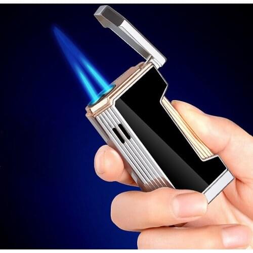 2021 NEW Cigarette Cigar Lighter Mini Double Torch Metal Butane Gas Lighters 1300C Unusual Lighters Gadgets For Men