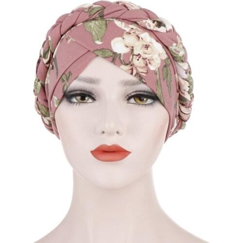 2021 Flower print muslim turban hijab for women islamic inner hijabs Arab hijab underscarf bonnet india hat turbante mujer