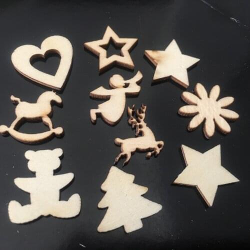 25mm 50pcs wooden diy craft christmas pendant home decorations childrens handmade doodle DIY crafts clothing sewing buttons