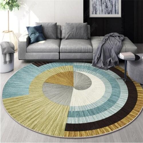 3D Nordic Round Carpet Abstract Kids Room Bedroom Area Rug Carpets Living Room Computer Chair Cushion Decorative Bedside Mat