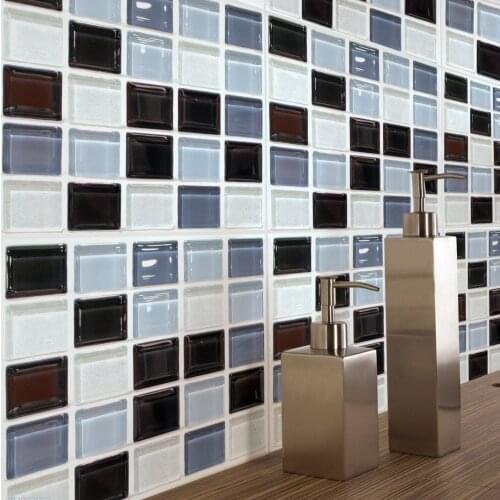 3D Stereo Wall Sticking Self adhesive Wallpaper Simulation European Mosaic Tile Kitchen Oil proof Paper And Waterproof