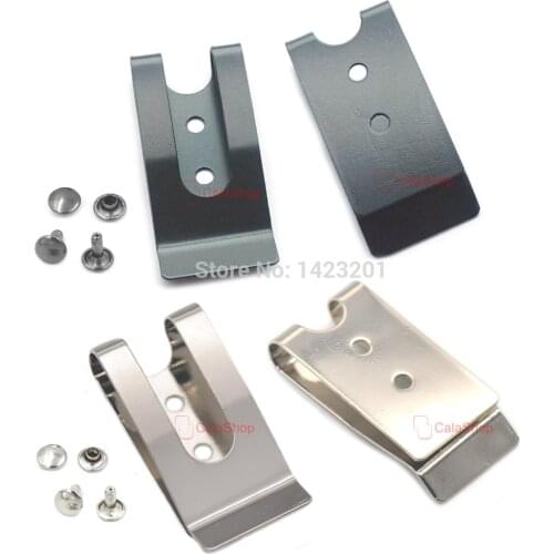 5/12/25/60 Pcs / Lot 54mmx25mm Double Holes Metal Holster Sheath Belt Clip Clasp Spring Hook Buckle With 8mm Cap Studs