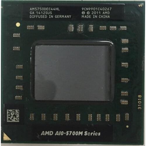 AMD laptop A10 5700M Series A10 5750M A10-5750m AM5750DEC44HL Socket FS1 CPU 4M Cache 2.5GHz/Quad-Core processor GM45 PM45
