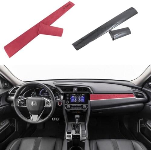 Abs Car Accessories For Honda Civic 2018 2019 2020 2021 Interior Instrument trim cover Sports red