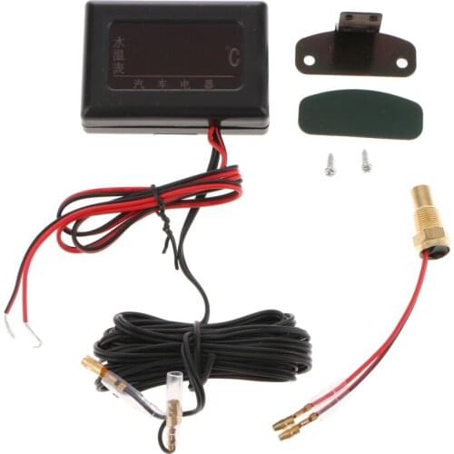 Car Digital Display Water Temp Temperature Gauge Meter with Sensor Stable Performance Anti Vibration