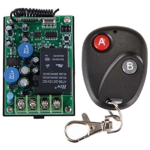 AC 220V 30A RF Wireless Remote Control Delay Time Signal Switch Multi-function Receiver With 2-Button AB Remote Transmitter