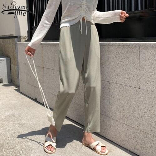 Ropa mujer Baggy Woman Pants Spring and Summer High Waist Loose Slim Harlan Pant Plus Size 3XL Solid Colors Pants Women 9390