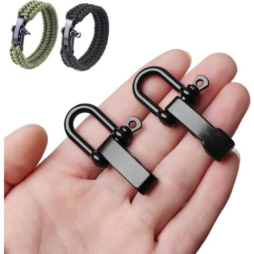 3 PC Black U Anchor Shackle Screw Pin Paracord Bracelet Buckle Paracord Bracelet Accessories Outdoor Tool Survival Rope Fittings