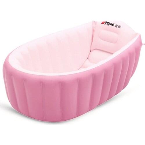 Baby Portable Bathtub Inflatable Bath Tub Child Tub Cushion Keep Warm Infant Folding Portable Bathtub with Air Pump Free Gift