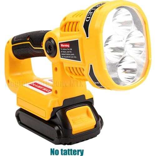 For dewalt (NO Battery,NO Charger)Pistol/Portable 12W 18V LED Lamp Flashlight Lithium Battery USB Outdoor Emergency Lighting