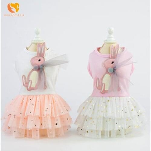 DOGGYZSTYLE New Summer Design Pink Skirt Pet Dog Dress Clothes Rabbit Princess Dress For Small Dogs Yorkshire Chihuahua