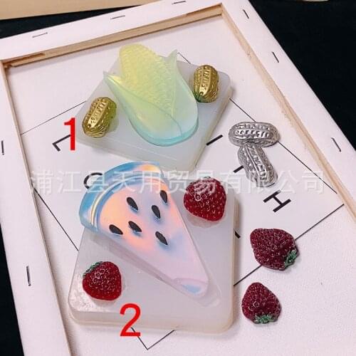 DIY Watermelon Strawberry Fruit Mold Corn Peanut Vegetable Crystal Drop Cell Phone Shell Silicone Mold 17-304