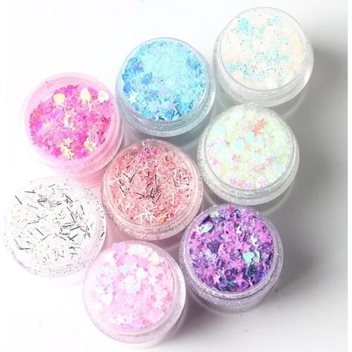 Nail Polish Sequins Love Five-Pointed Star Magic Glitter Candy Color Love Star Handicrafts Mixed Sequins Wedding Decoration 10Ml