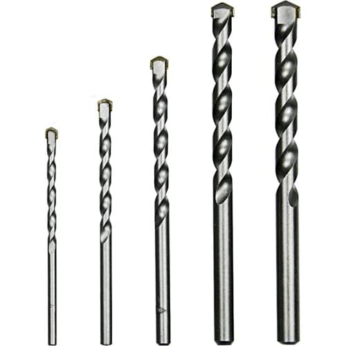 5pcs Masonry Drill Bit Tungsten Carbide Tip Round Shank Concrete Drilling Set Power Tool Accessories