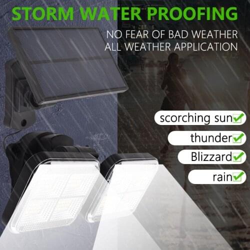 Double head Hight-quality 100LED solar wall light split solar garden light outdoor waterproof light human body induction light