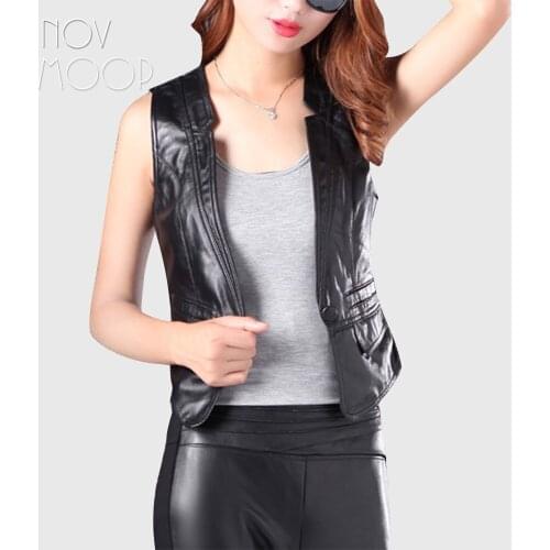 Novmoop Women's Leather Vests