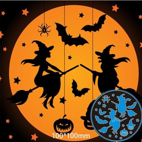 100*100mm Hollow Halloween Circle New Cutting Metal Dies New Stencils DIY Scrapbooking Paper Cards Craft Making Craft Decoration