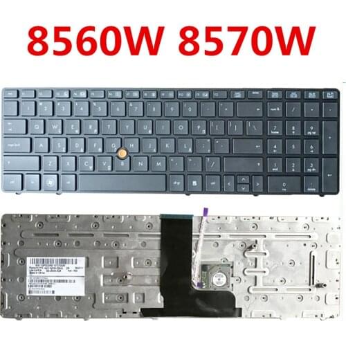 Orignal Laptop Keyboard for HP Elitebook 8560W 8570W Genuine for HP 8560W 8570W Notebook Keyboard With Backlight Backlit