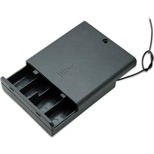 20PCS Plastic Storage Box Case Holder for 4 X AA 2A Cells Battery with 6" Wire Leads
