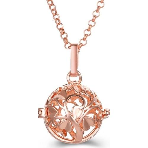 Mexico Style Aroma Pendant 16MM Music Ball Vintage Pregnancy Necklace Perfume Diffuser Lockets For Women Sweater Chain Jewelry