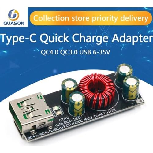QC4.0 QC3.0 USB Type-C Mobile Phone Quick Charge Adapter 6 -35V Step Down Buck Boost Module for Huawei SCP/FCP Apple PD Qualcomm