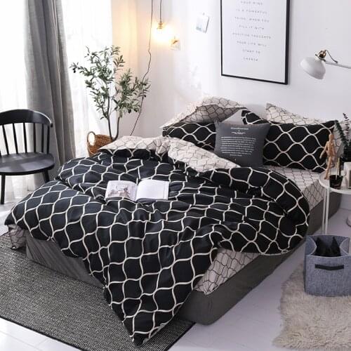 Luxury Duvet Cover Super King Bedding Sets Marble Single Queen Size Black Comforter Bed Cover