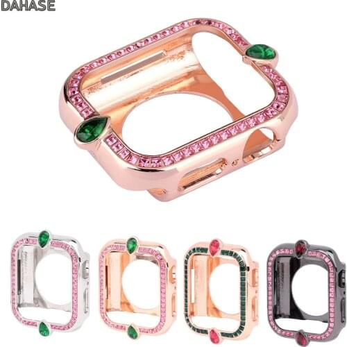 Luxury Diamonds Aluminum Alloy Metal Cover For Apple Watch Series 4 5 6 Case For iWatch 40mm 44mm Protect Shell Frame