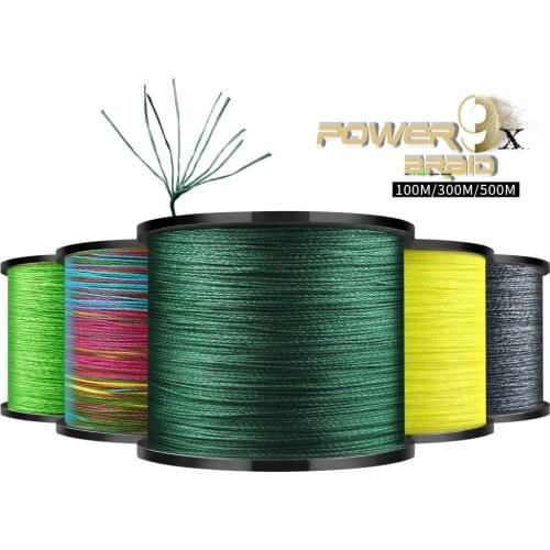 FISH KING 100M 300M 500M PE Fishing Line 9 Strands 20LB-100LB Reverse Spiral Multifilament Strong Carp Braided Fishing Line