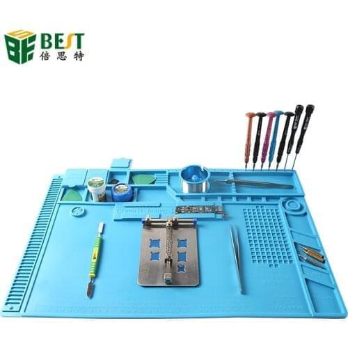S-170 Heat Insulation Silicone Welding Pad Mat Desk Maintenance Platform For Repair Station With Magnetic