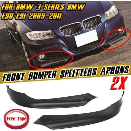 Pair Car Front Bumper Splitter Lip Diffuser Body Kit Spoiler Aprons Guard Protector Cover For BMW 3-Series E90 E91 2009-2011