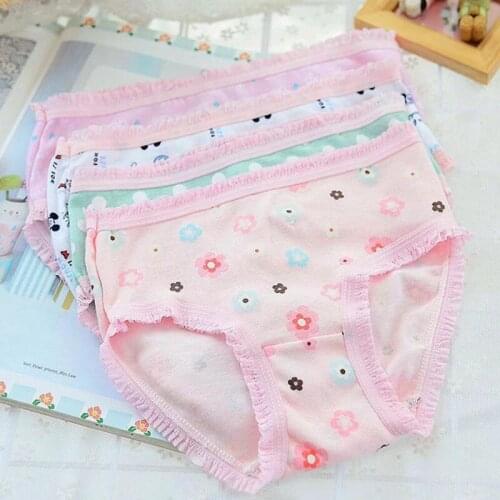 4Pcs Baby Girls Briefs Cotton Children Underwear Girl Panties Random Style 0-9Years