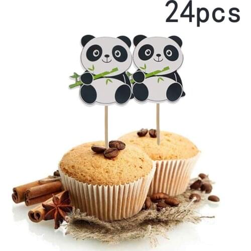 Baby Panda Cupcake Toppers Birthday Cake Decorations for kids Birthday Party Decorations Baby Shower Supplies and favors