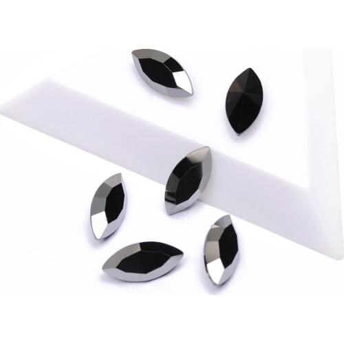 YANRUO 4200 High Quality Nails Rhinestone Navette Hsape HEM Color Pointback Crystal Glass Rhinestones For Nails 3D Nail Art Gems