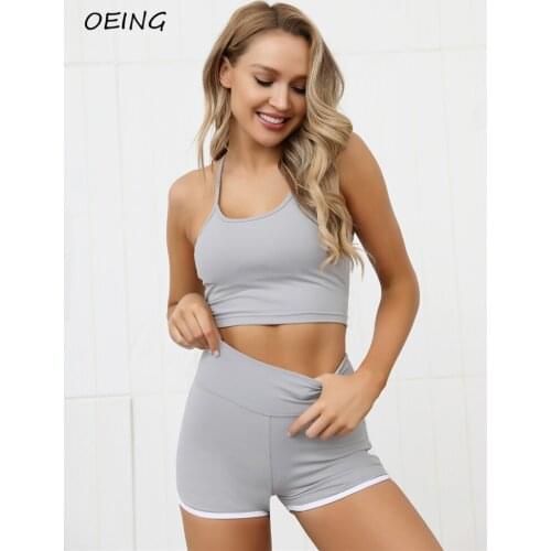 2 Piece Women Lounge Wear Set Seamless Bra and Shorts Sport Fitness Gym Clothes Yoga Suits