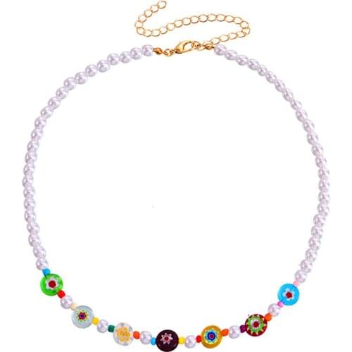 Bohemian Pearl Jewelry 2021 Vintage Chunky Statement Necklace for Women Round Collar Collares Luxury Party Lady Accessories