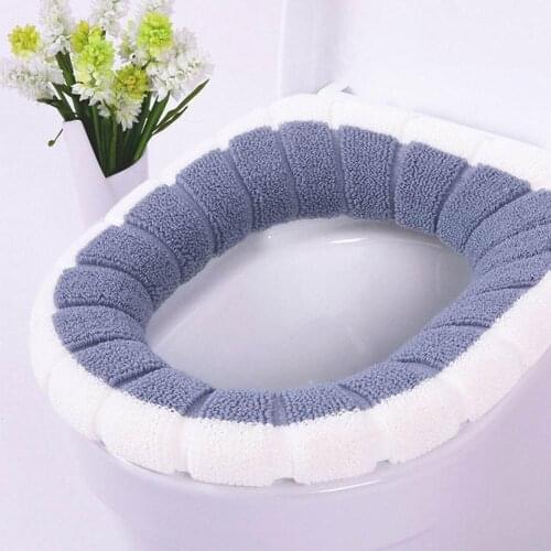 Winter Universal Toilet Seat Cover Warm Soft Plush Zipper WC Mat Toliet Mat Toilet Seat Cover Home Decoration Accessories
