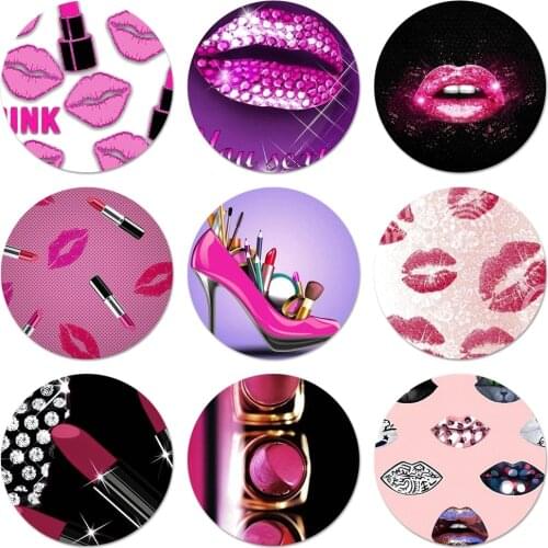 58mm Makeup Lover Lipstick Icons Pins Badge Decoration Brooches Metal Badges For Backpack Decoration