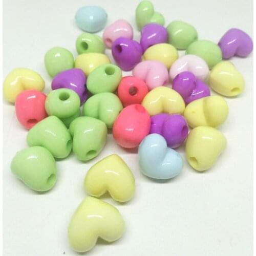 15mm 50pcs diy acrylic heart handmake for children puzzle beads kids toy play .bracelet necklace for jewelry makingaccessories